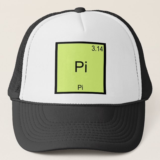 Pi - Pi Funny Math Element Chemistry T-Shirt Trucker Hat (Front)