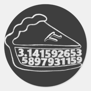 Pi pie chalkboard autocollant