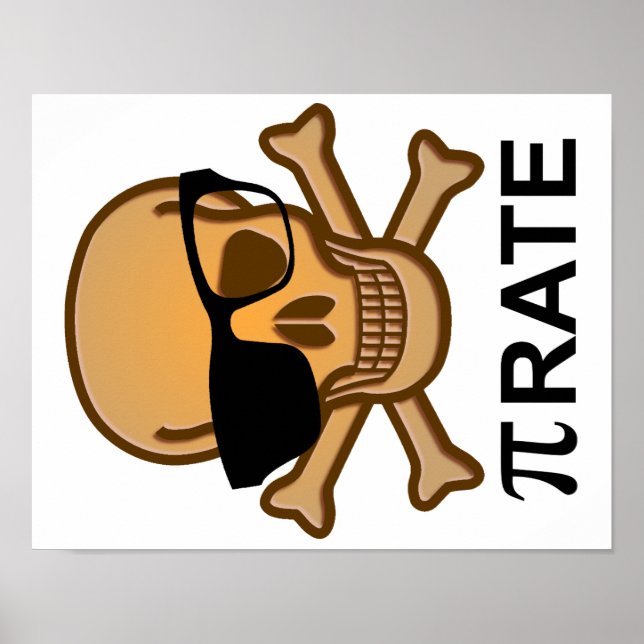 Pi Pirate Funny Math Geometry Poster Geek Nerd (Front)