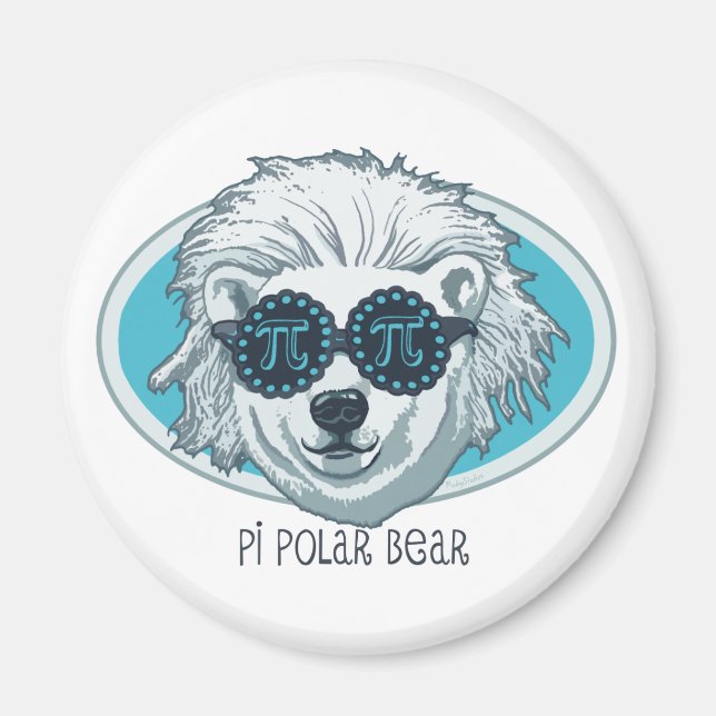 Pi Polar Bear Magnet (Front)