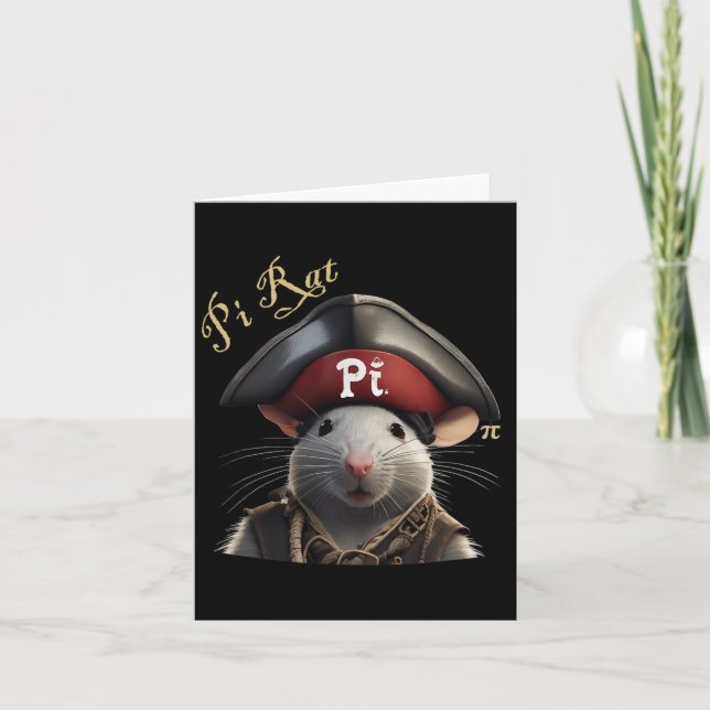 Pi Rat Pirate For Pi Day  Card (Front)