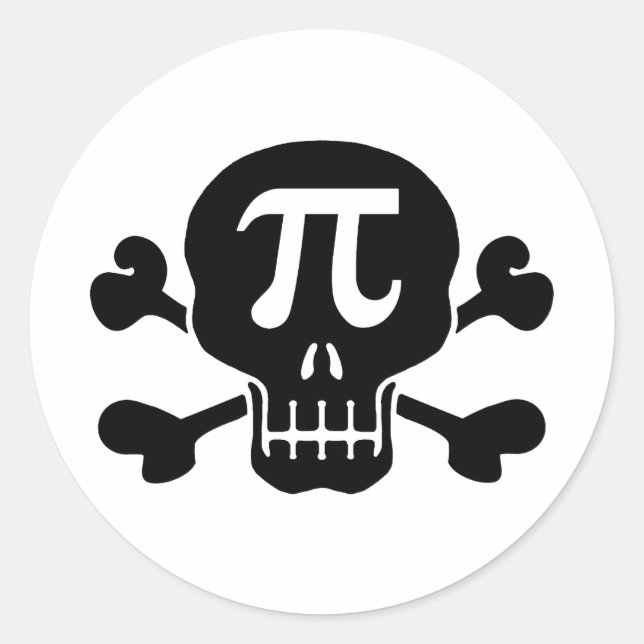 Pi rate classic round sticker (Front)