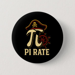 Pi Rate Funny Math Pirate Pi Day 3.14 Teacher 2 Inch Round Button