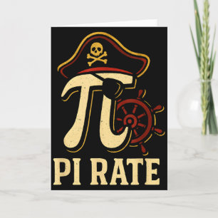 Pi Rate Funny Math Pirate Pi Day 3.14 Teacher  Card