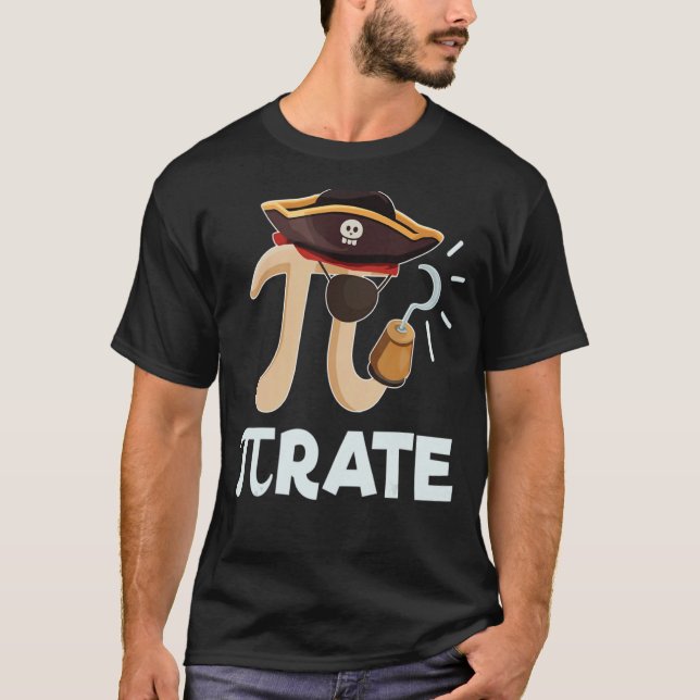 Pi Rate Pi Day Mathematician Math Geek Pirate T-Shirt (Front)