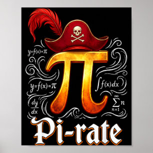Pi Rate Science Student Math Teacher Funny Pi Day Poster