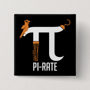 Pi-Rate Symbol 2 Inch Square Button
