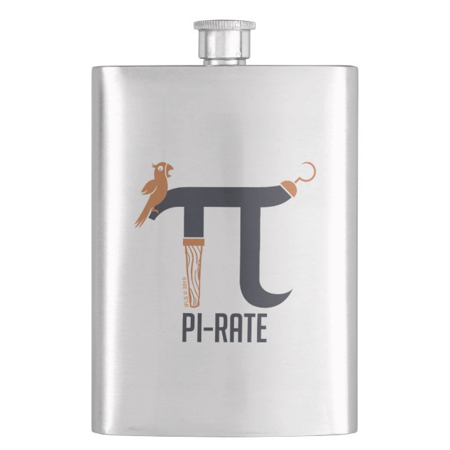 Pi-Rate Symbol Hip Flask (Front)