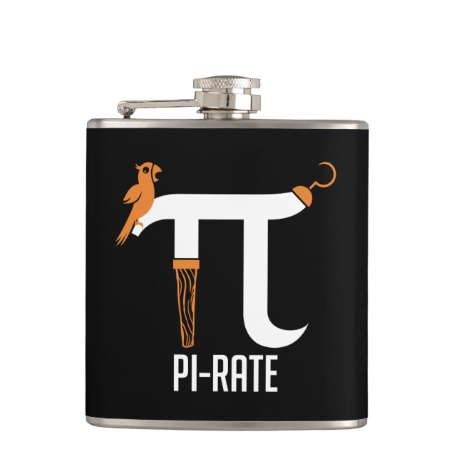 Pi-Rate Symbol Hip Flask (Front)