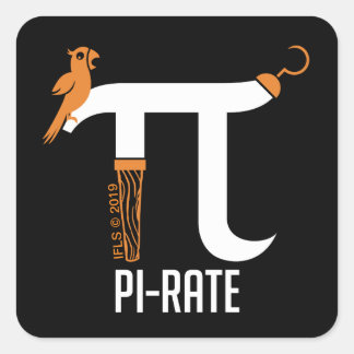 Pi-Rate Symbol Square Sticker