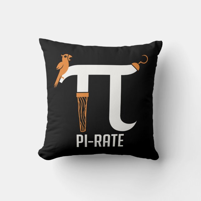 Pi-Rate Symbol Throw Pillow (Front)