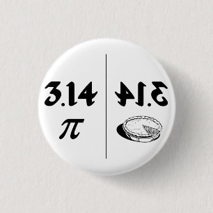 Pi Reversed Pie Mirror 1 Inch Round Button