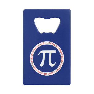 Pi Ring on Navy Blue Credit Card Bottle Opener