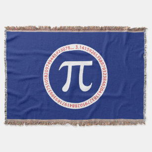 Pi Ring on Navy Blue Throw Blanket