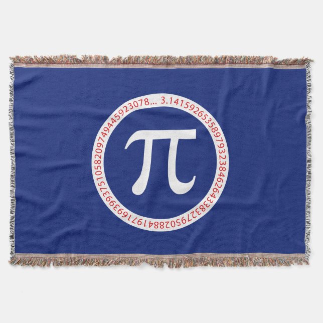 Pi Ring on Navy Blue Throw Blanket (Front)