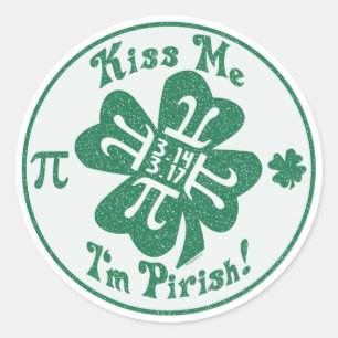 Pi-Rish Party Gear Classic Round Sticker