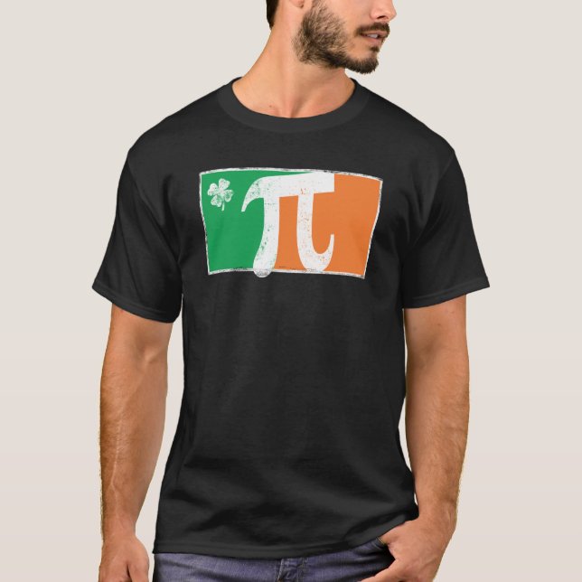 Pi Rish St Patrick's Day Irish Flag C Distressed T-Shirt (Front)