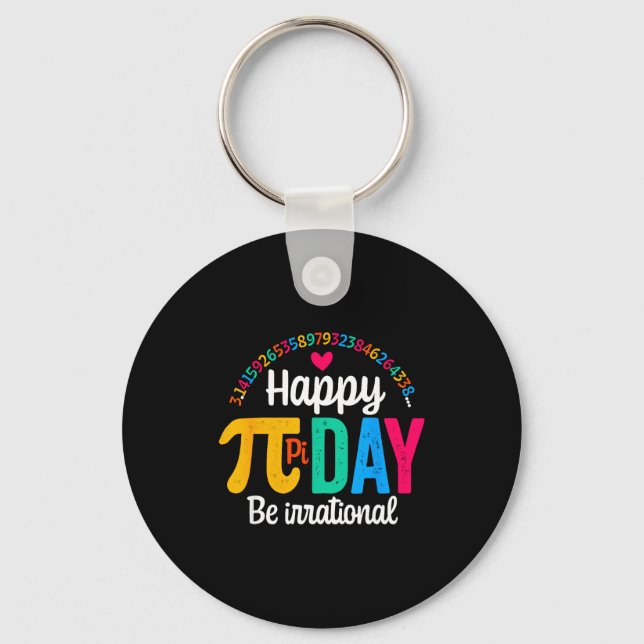 Pi Shirt Math Teacher Student Funny 3.14 Pie Happy Keychain (Front)