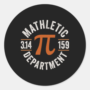 Pi Shirt Teacher Mathletic Department Vintage 3.14 Classic Round Sticker