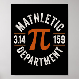 Pi Shirt Teacher Mathletic Department Vintage 3.14 Poster