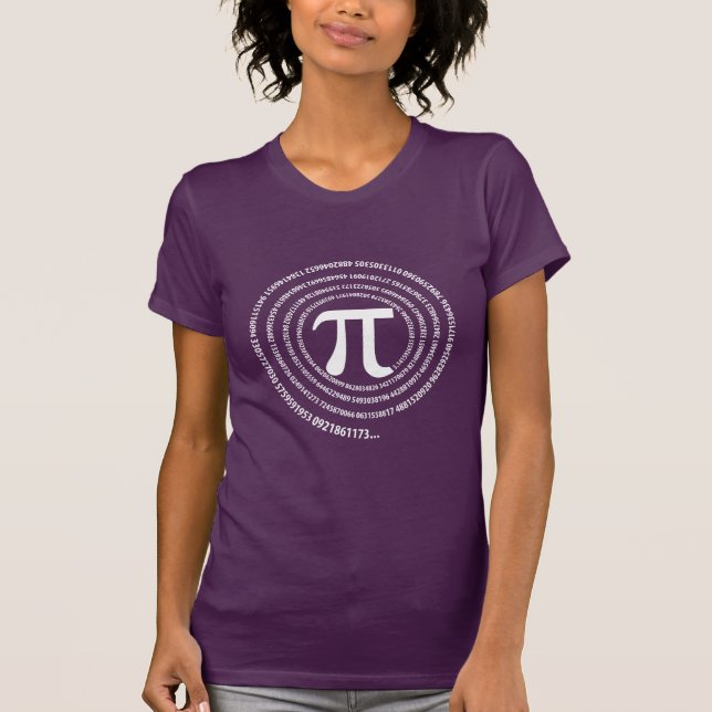 Pi Sign Sequence Spiral Design T-Shirt (Front)