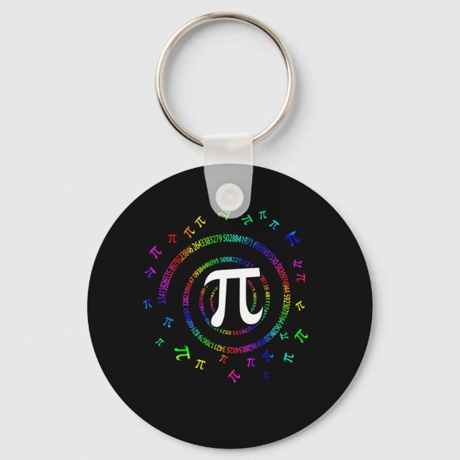 Pi Spiral Novelty for Pi Day Keychain (Front)