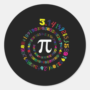 Pi Spiral Novelty For Pi Day Teacher Kids Classic Round Sticker