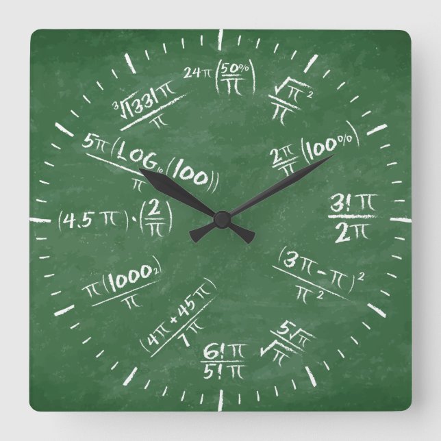 Pi Square Wall Clock (Front)