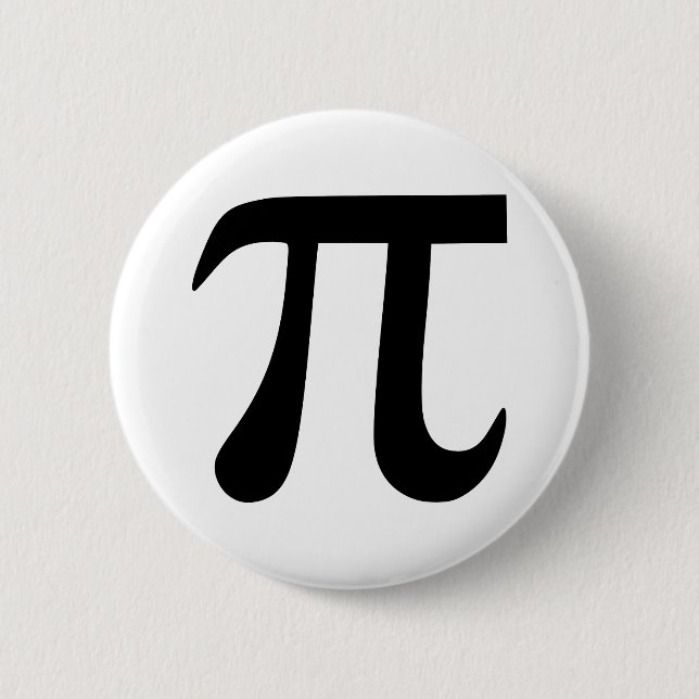 Pi Symbol 2 Inch Round Button (Front)