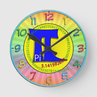 Pi Symbol 3.14 Ultimate Round Clock