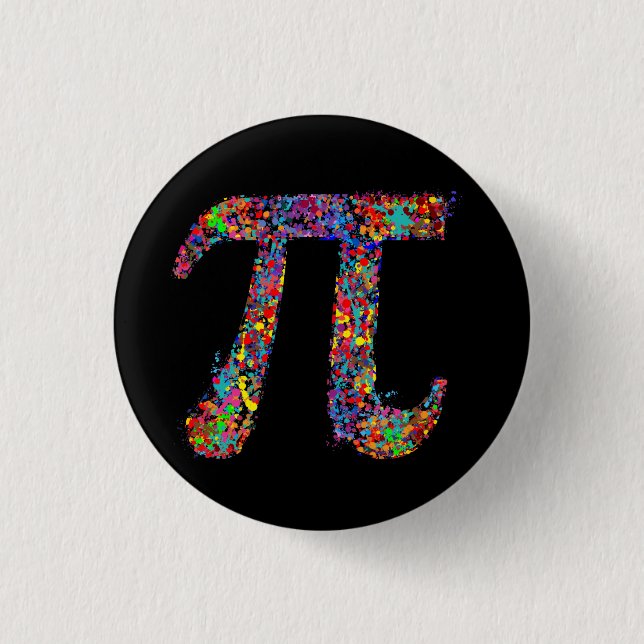 Pi Symbol Action Painting Splatter 1 Inch Round Button (Front)