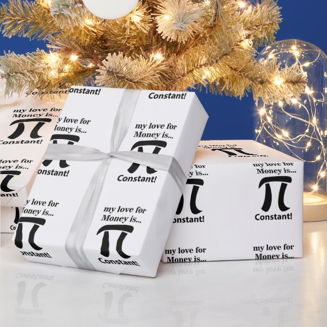Pi Symbol Funny My Love For Money is Pi Symbol Wrapping Paper (Holidays)