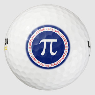 Pi Symbol in Circle on Navy Blue Golf Balls