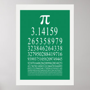 Pi Symbol Many Digit Number Poster
