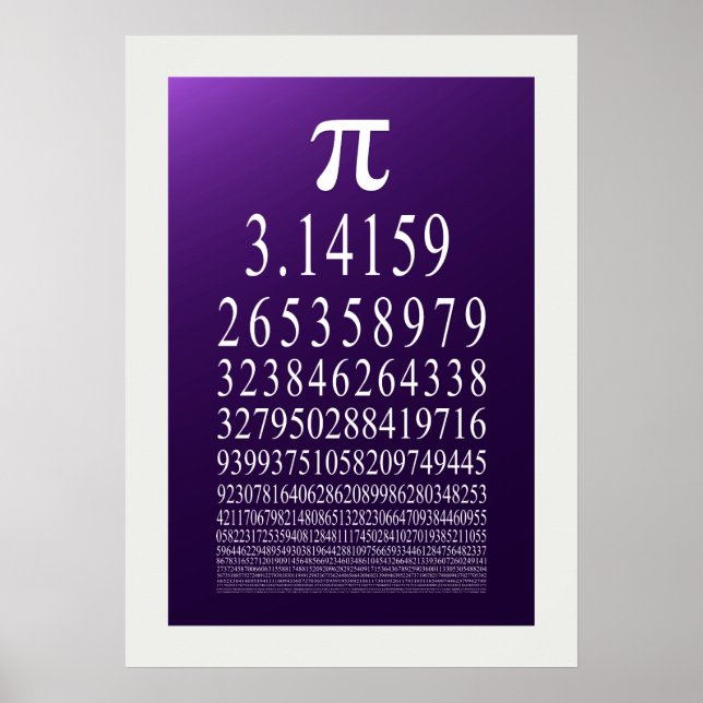 Pi Symbol Many Digit Number Poster (Front)