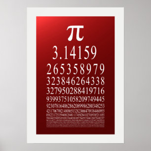 Pi Symbol Many Digit Number Poster