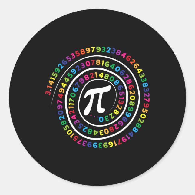 Pi Symbol Math Teacher Pi Day  Classic Round Sticker (Front)