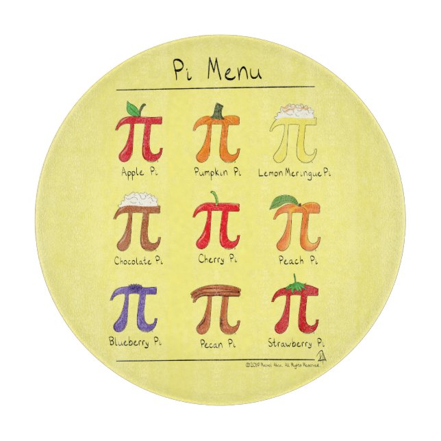 Pi Symbol Menu Cute Math Teacher Cutting Board (Front)