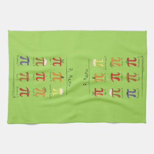 Pi Symbol Menu Cute Math Teacher Kitchen Towel