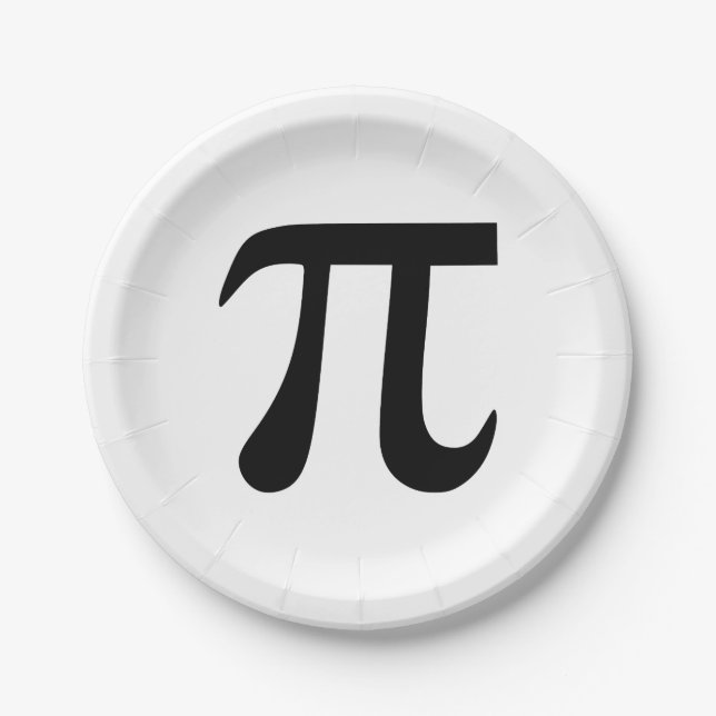 Pi Symbol Paper Plate (Front)