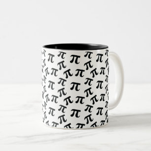 Pi Symbol Pattern Black White Stylish Two-Tone Coffee Mug