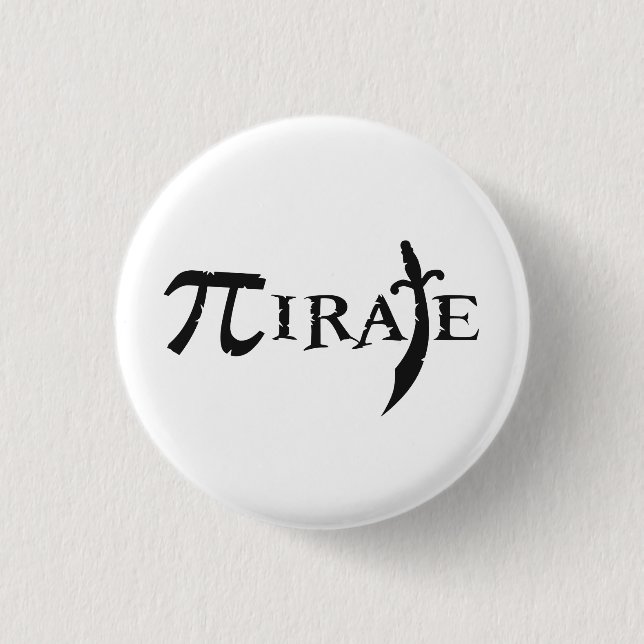 Pi Symbol Pirate 1 Inch Round Button (Front)
