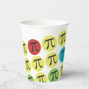 Pi Symbols Colourful Mod Paper Cups