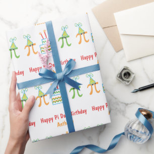 Pi Symbols Pi Day Birthday Personalized Gift Wrap