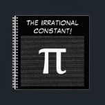 Pi - The Irrational Mathematical Constant Custom Notebook<br><div class="desc">This black and white art piece, designed digitally, is released in commemoration of Pi Day, which is observed each year on March 14. The date 3.14 corresponds to the rounded value of π (pi), a well-recognized mathematical constant. The design features the value of the Pi constant in small font as...</div>