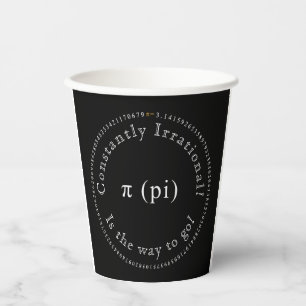 Pi, The Irrational Mathematical Constant Funny Paper Cups