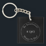 Pi, The Irrational Mathematical Constant Keychain<br><div class="desc">This black and white art piece, designed digitally, is released in commemoration of Pi Day, which is observed each year on March 14. The date 3.14 corresponds to the rounded value of π (pi), a well-recognized mathematical constant. The design features the value of the Pi constant to the first 100...</div>
