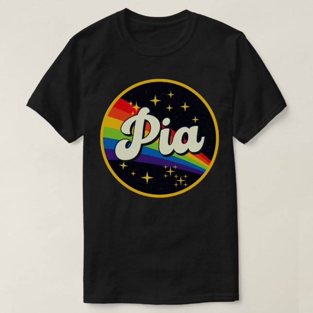 Pia Rainbow In Space Vintage Style T-Shirt (Design Front)