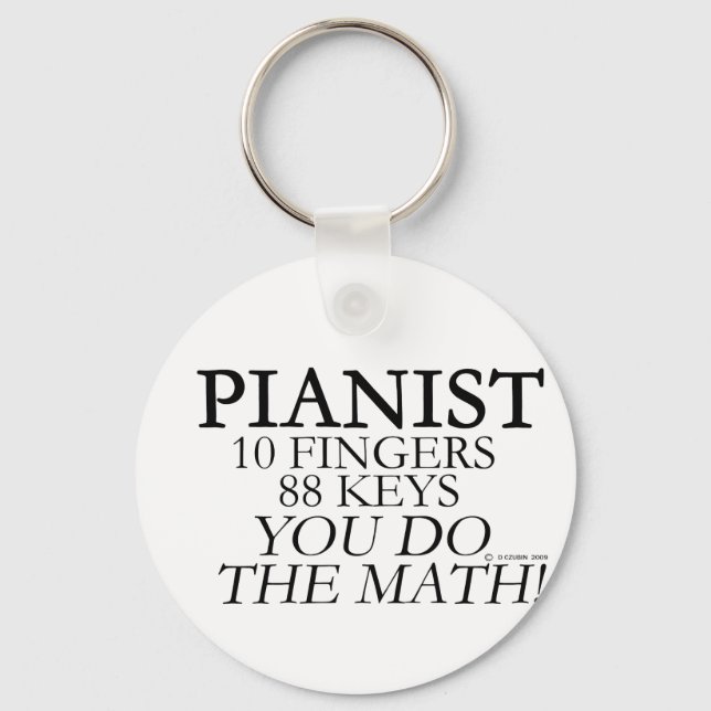 Pianist 10 Fingers 88 Keys Keychain (Front)