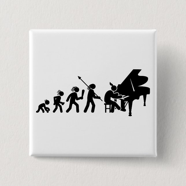 Pianist 2 Inch Square Button (Front)